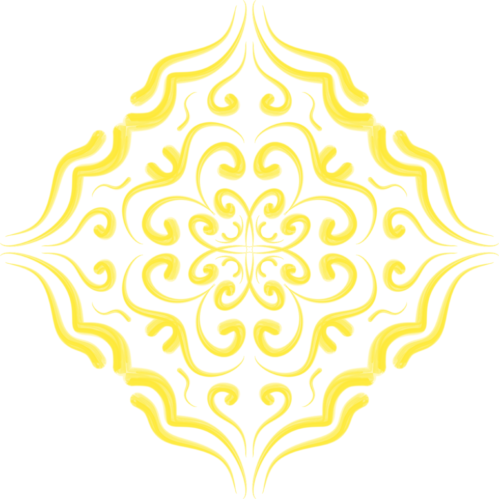 Abstract Floral Line Ornament png