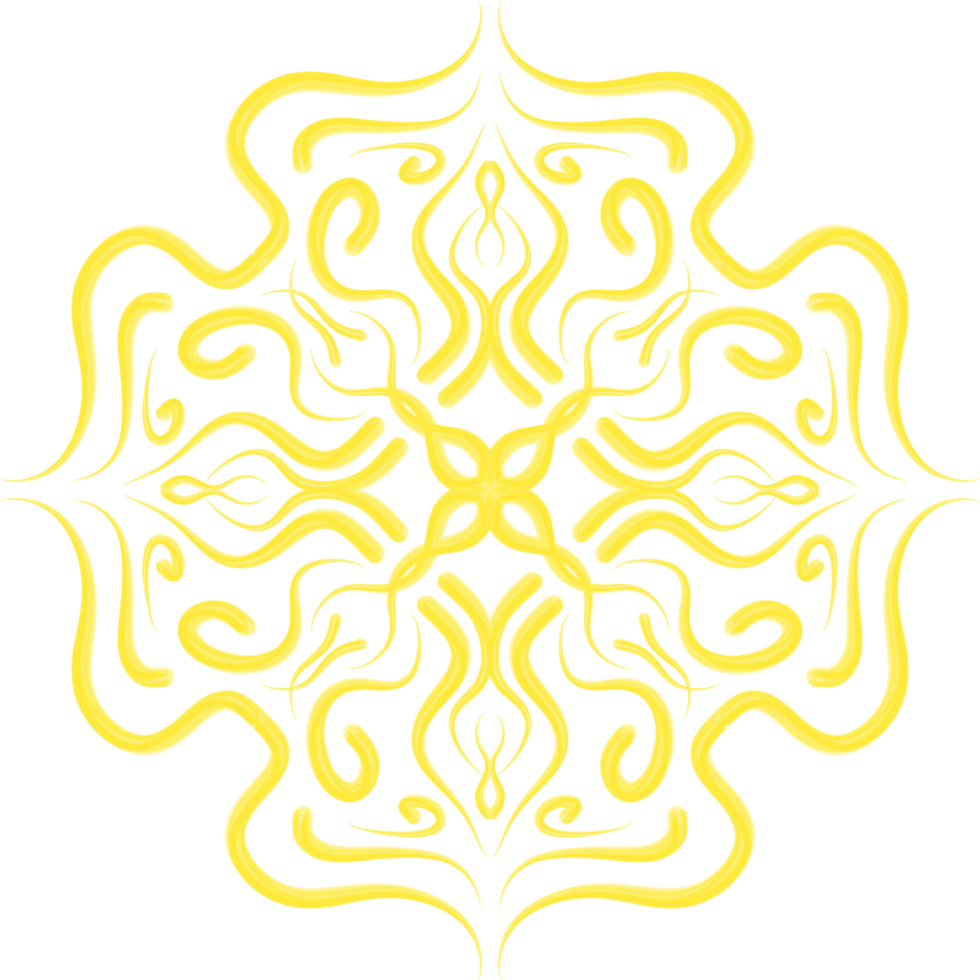 Abstract Floral Line Ornament png