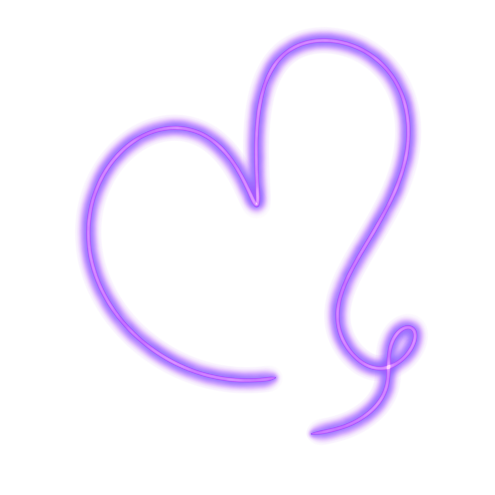 heart purple neon line png