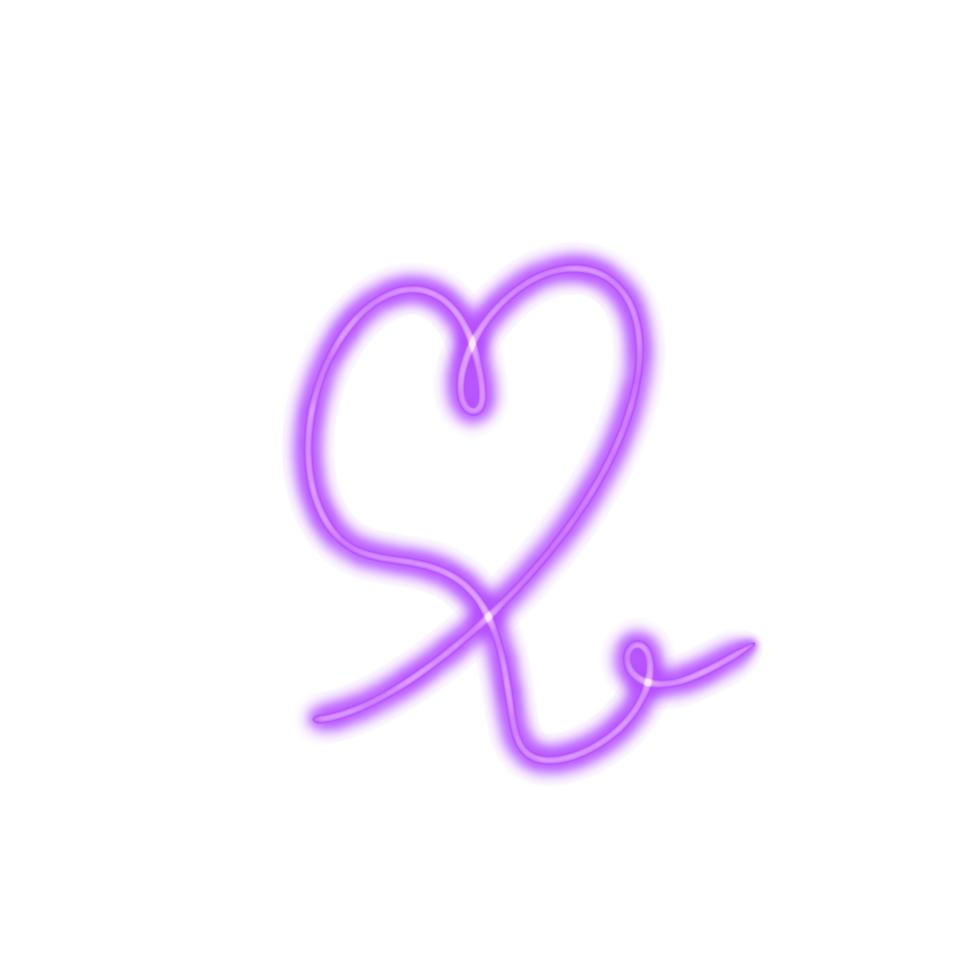 heart purple neon line png