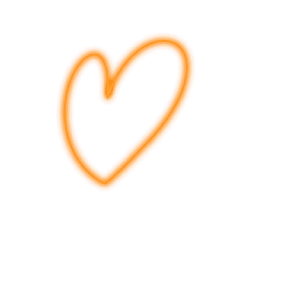 heart Orange neon line png