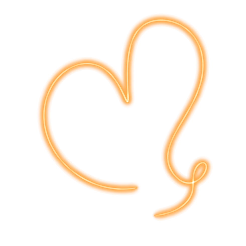 heart yellow neon line png