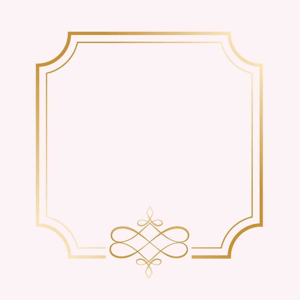 classic golden calligraphic ornamental frame on white background vector