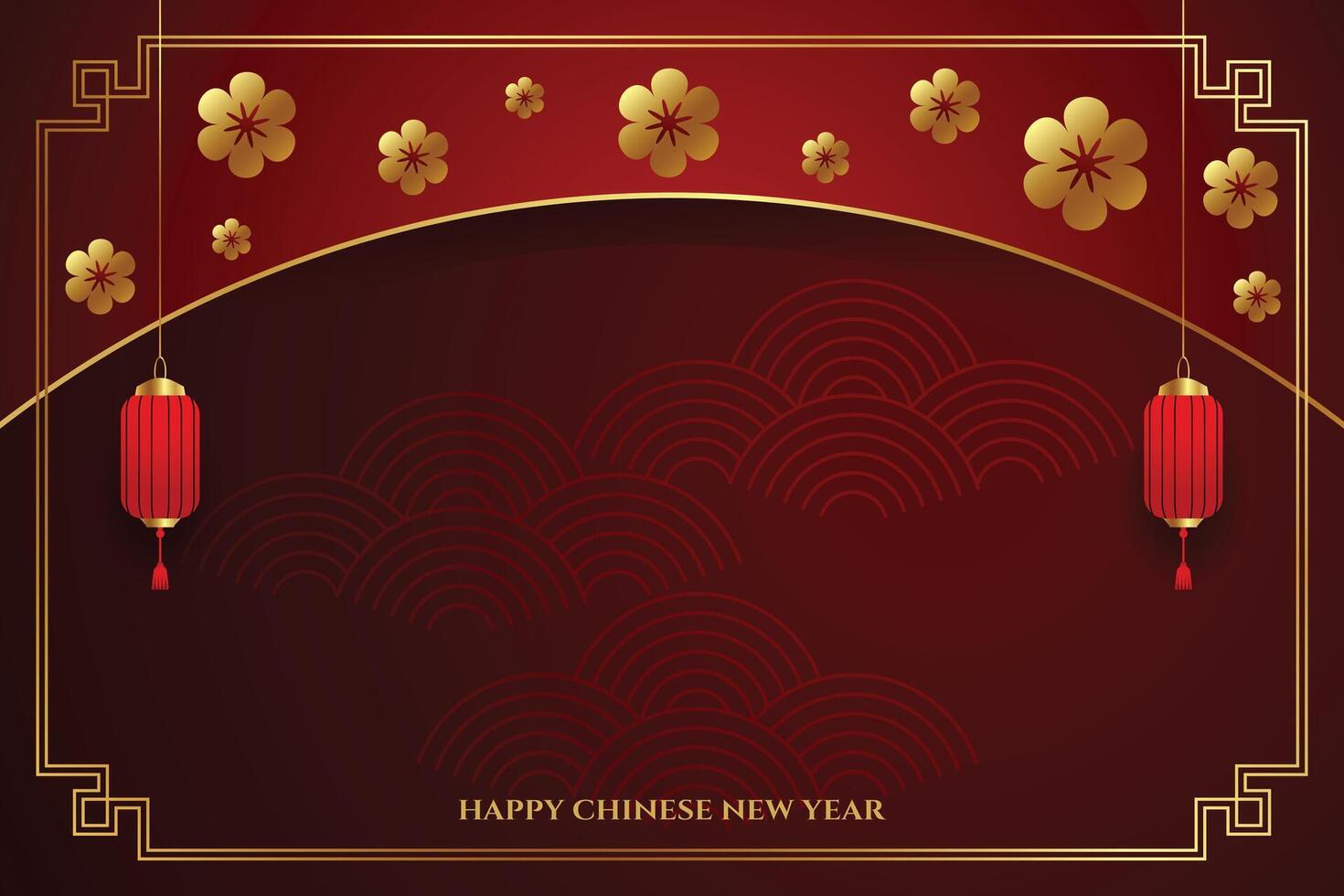 decorativo chino nuevo año tradicional bandera diseño vector