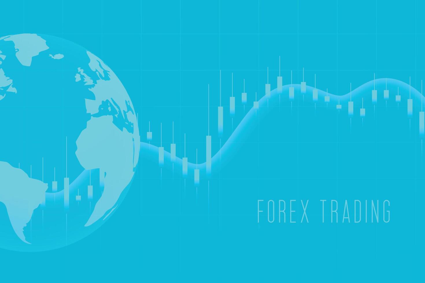 global forex stock market trading blue background vector