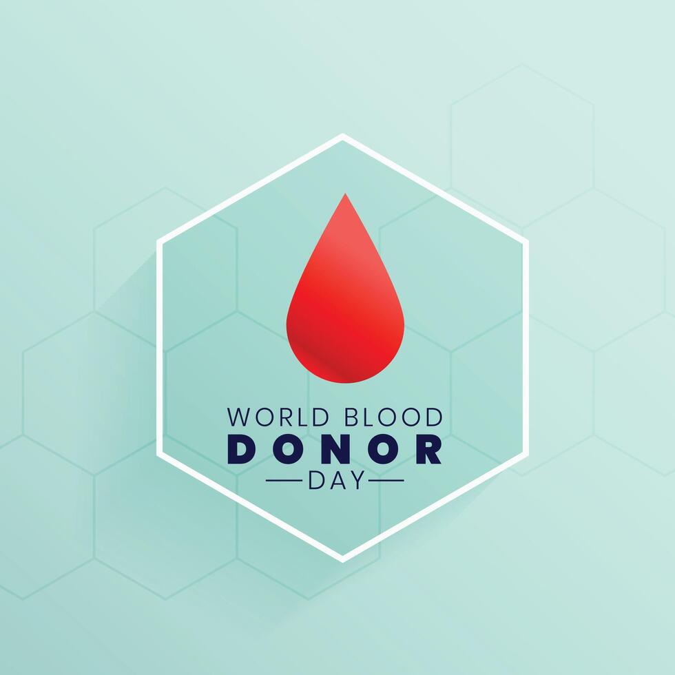 elegante mundo sangre donante día póster diseño vector