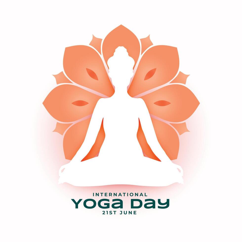 artistic international yoga day background for peace and wellness vector