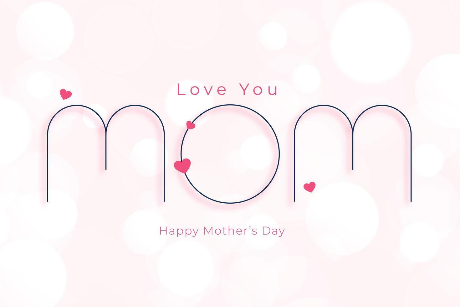 minimal style mother's day line style card design vector