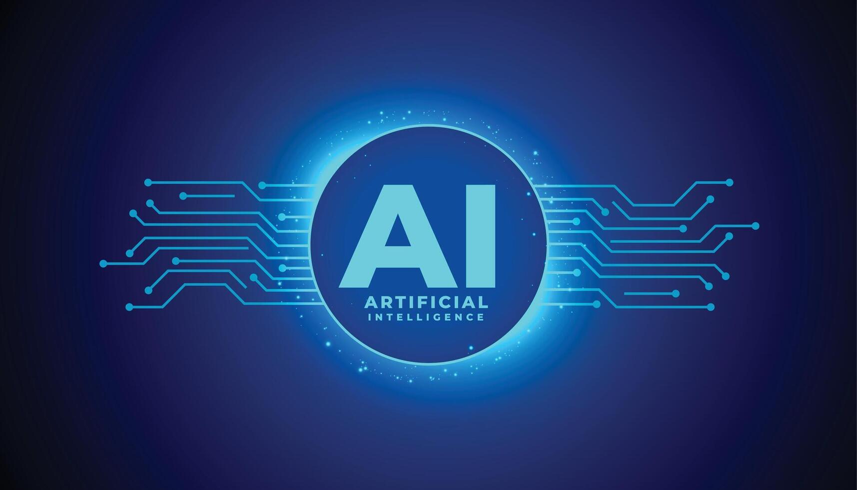 artificial intelligence big data concept wallpaper with circuit lines vector