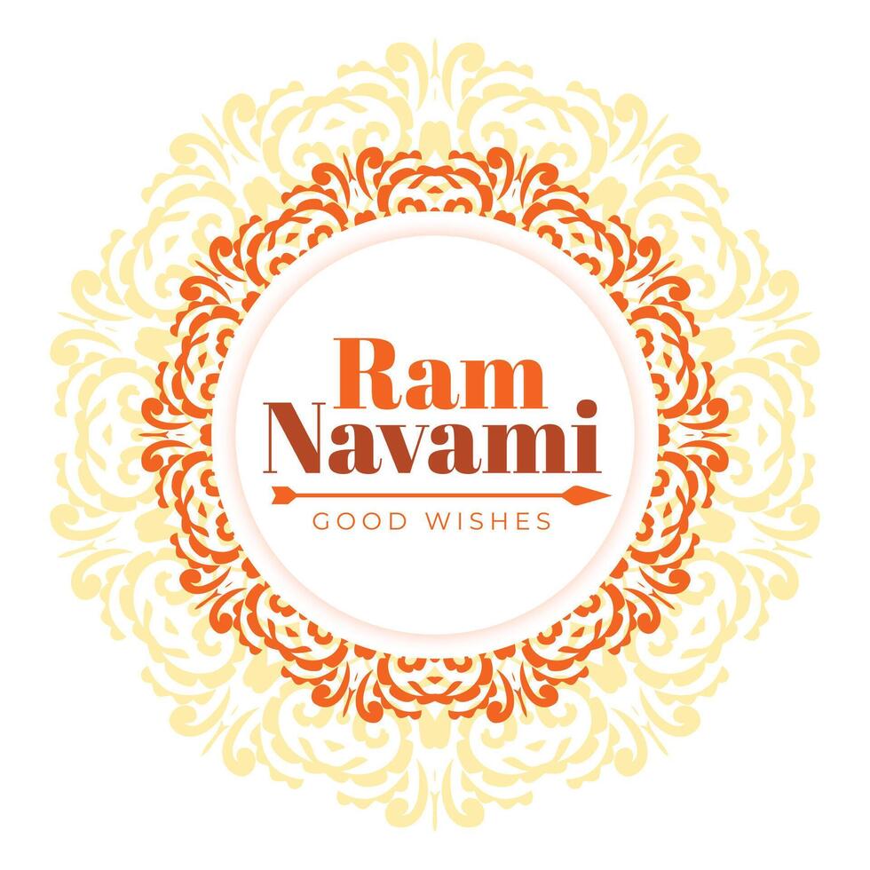 ram navami decorative mandala greeting design vector
