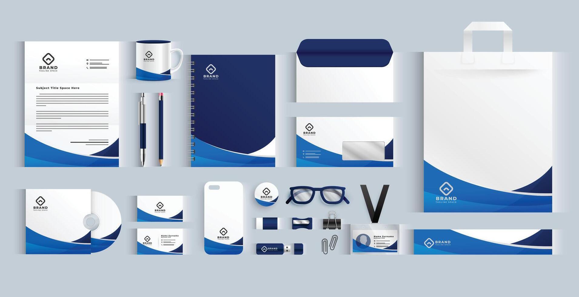 pack of business stationery template impress clients and colleagues vector
