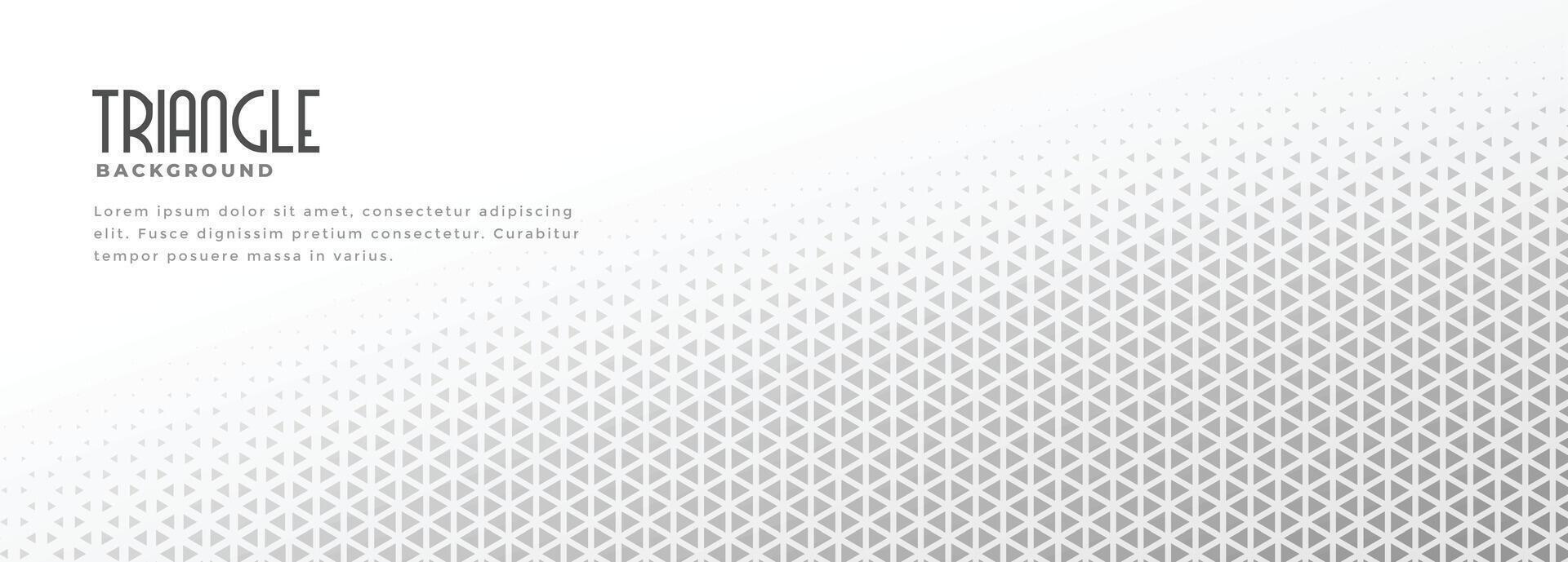 grey and white triangle pattern wide banner in halftone style vector