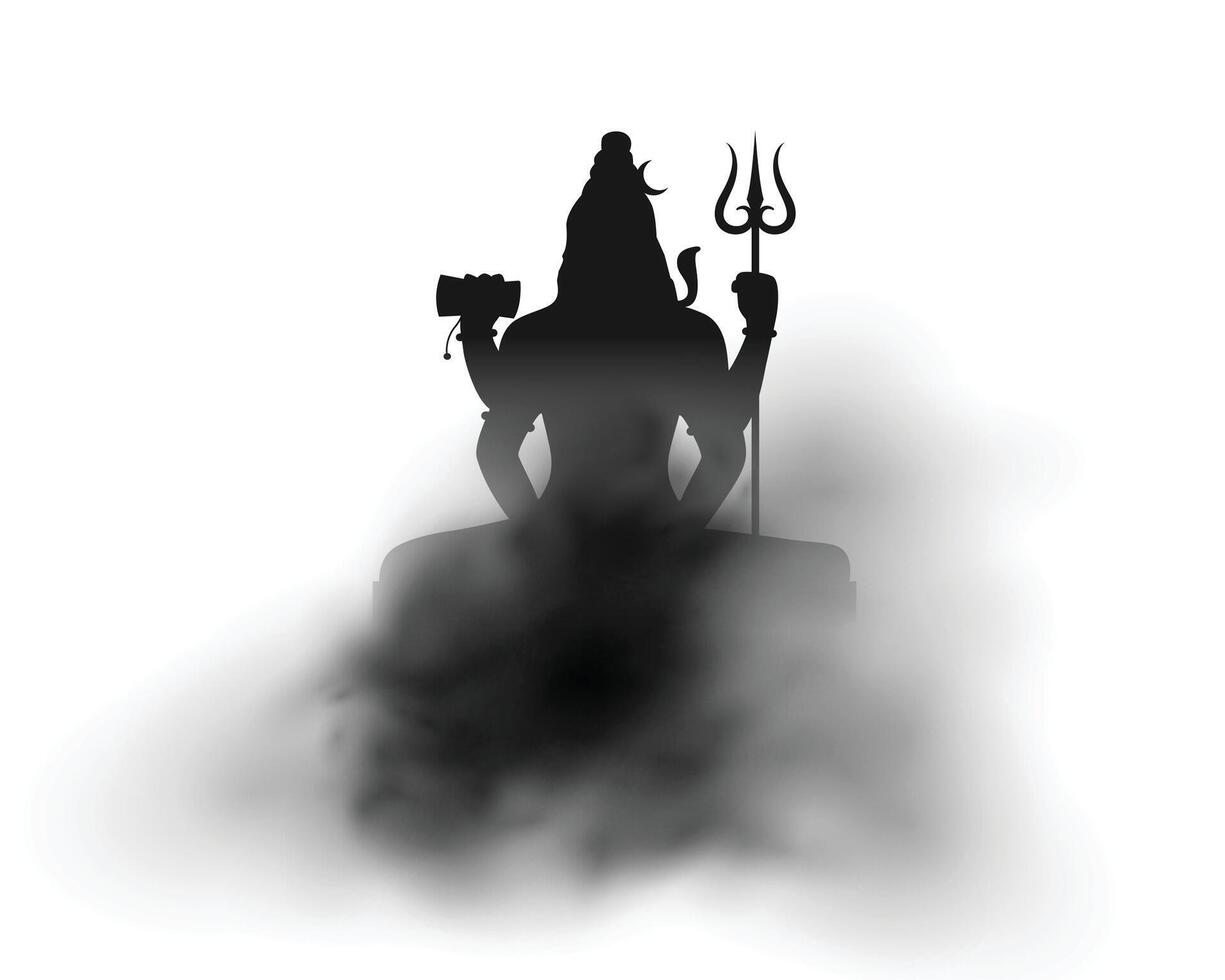 dark lord shiva silhouette for hindu festival maha shivratri vector