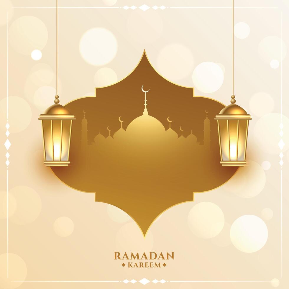 ramadan kareem eid festival blessings greeting design vector