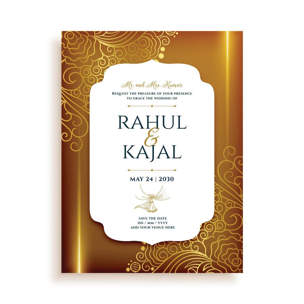 indian wedding card design save the date for your special day vector