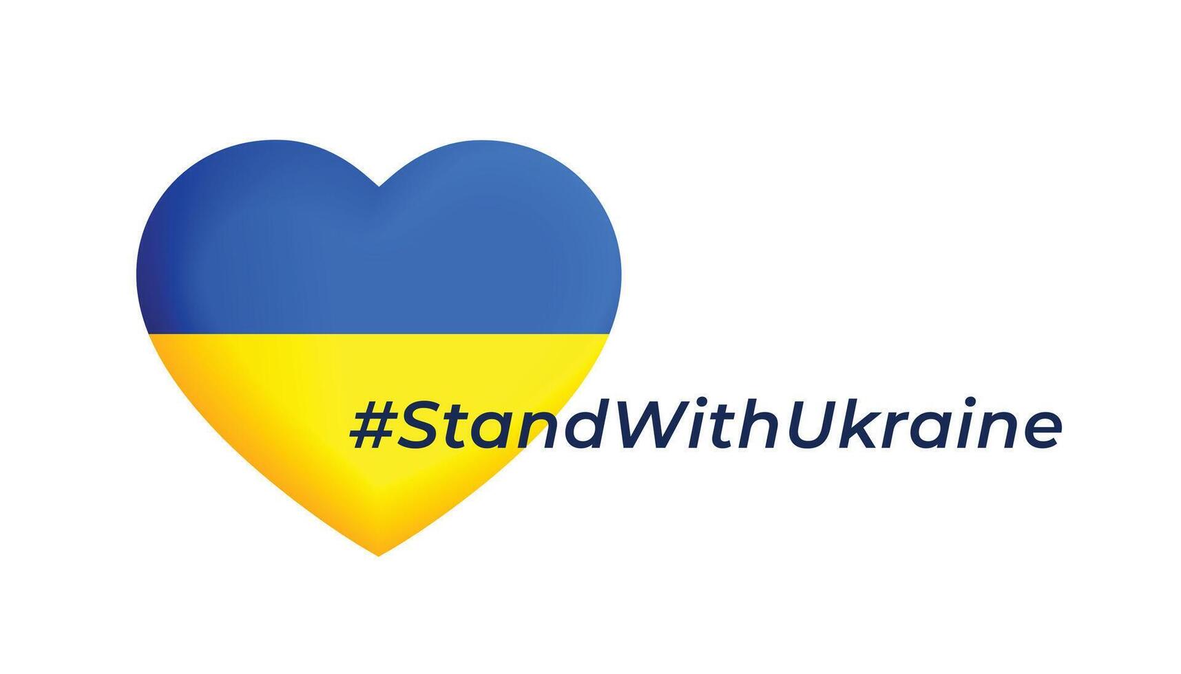 stand with ukraine concept poster with heart vector