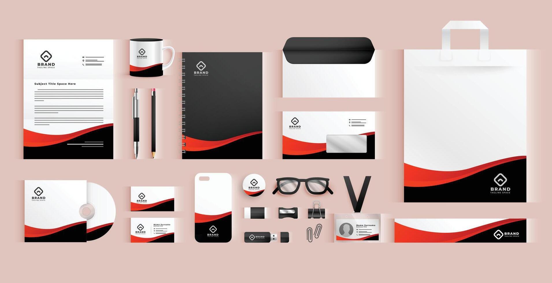 moderno negocio papelería conjunto modelo un corporativo visual identidad vector