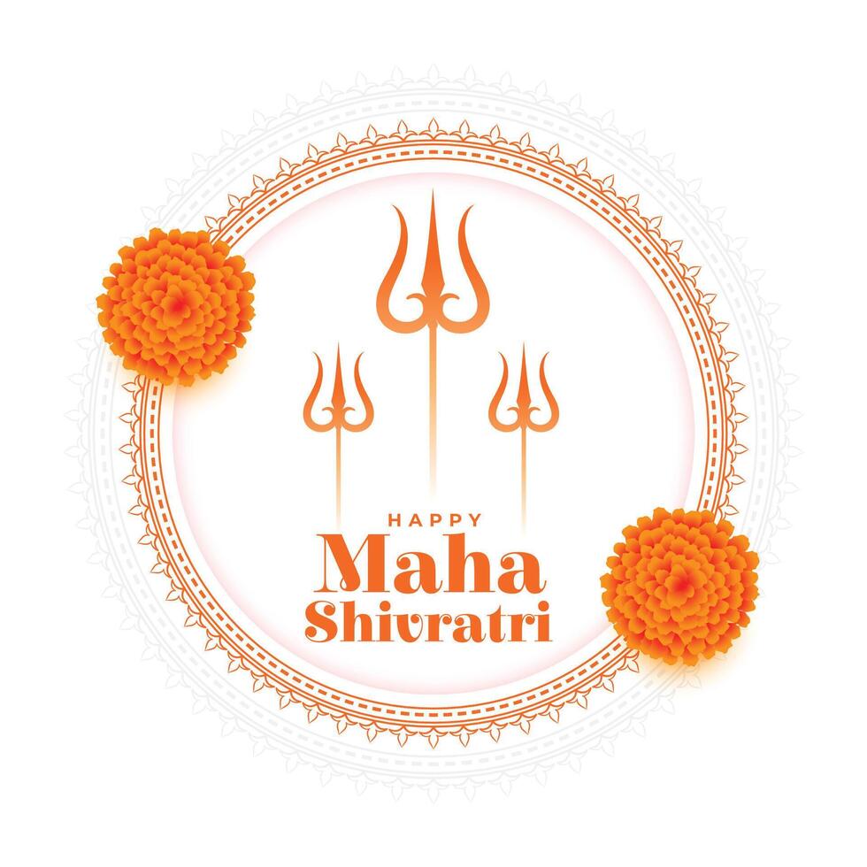 elegante maha shivratri cultural antecedentes con flor decoración vector