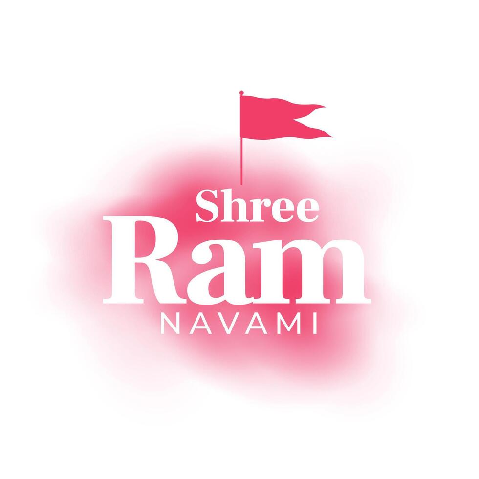 lord ram ramnavami festival greeting with flag vector