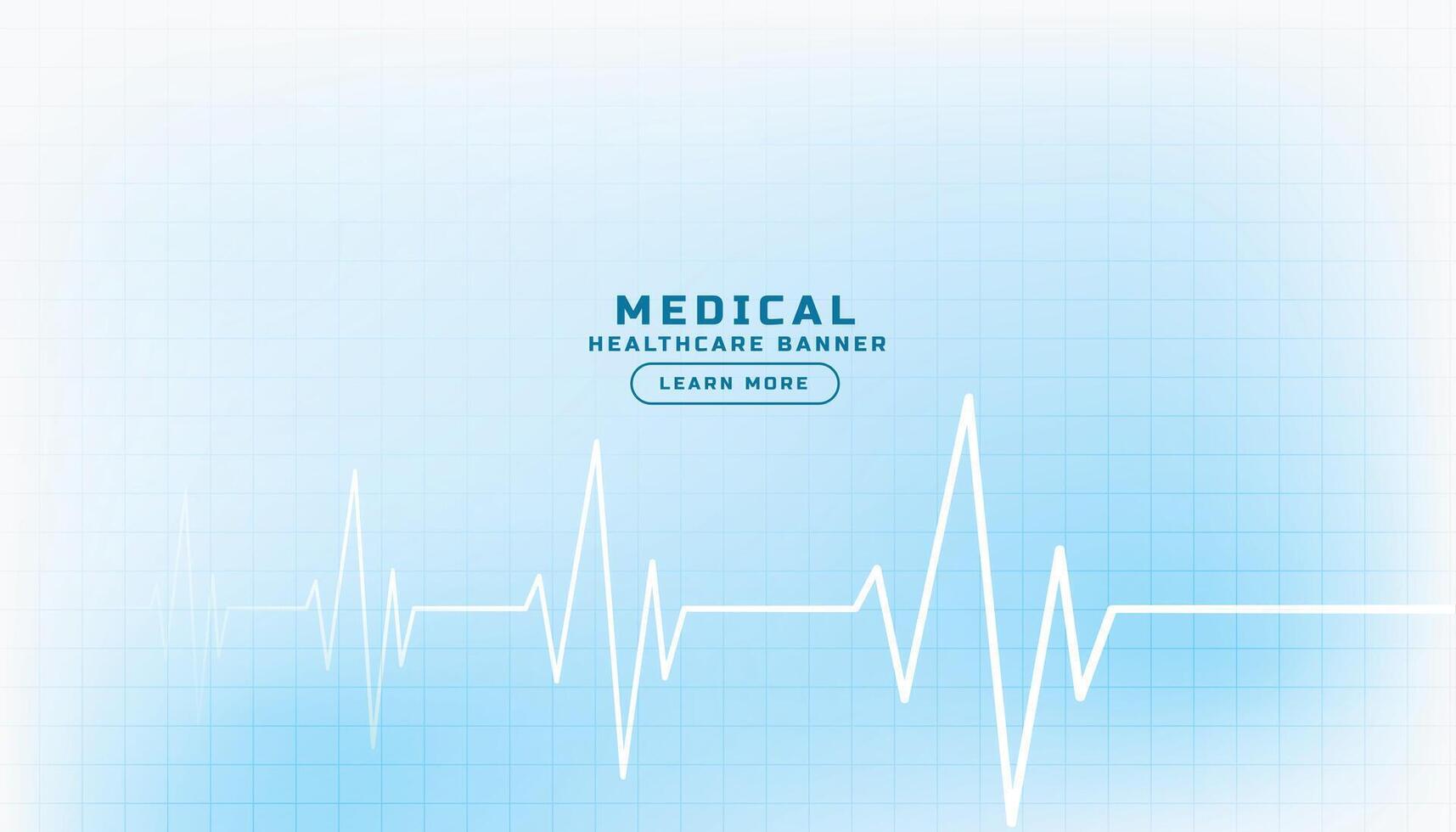 medical and health care blue background with cardio graph vector