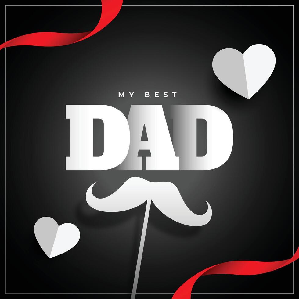 paper style father's day card with my best dad message vector