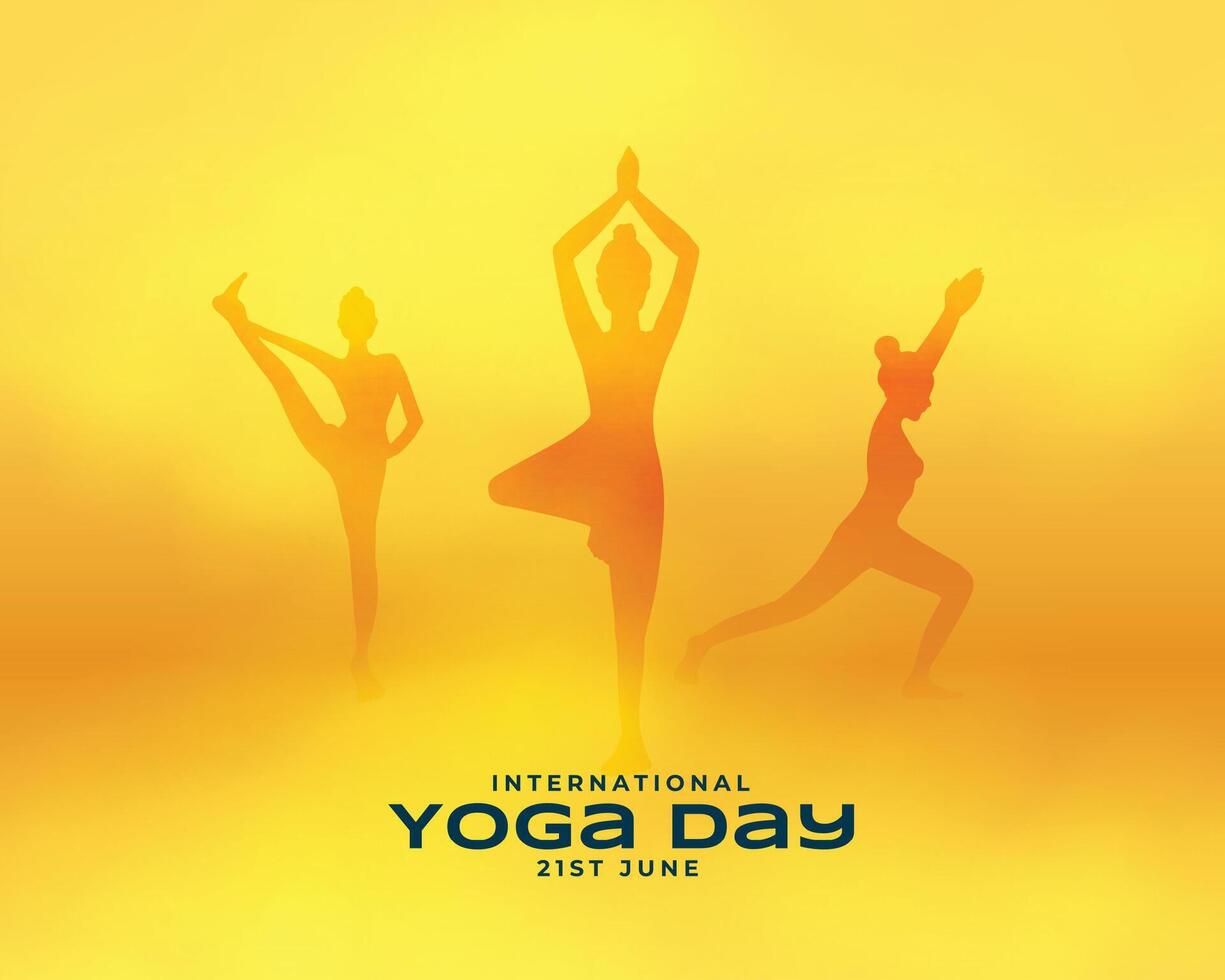 international yoga day background for connecting with nature vector