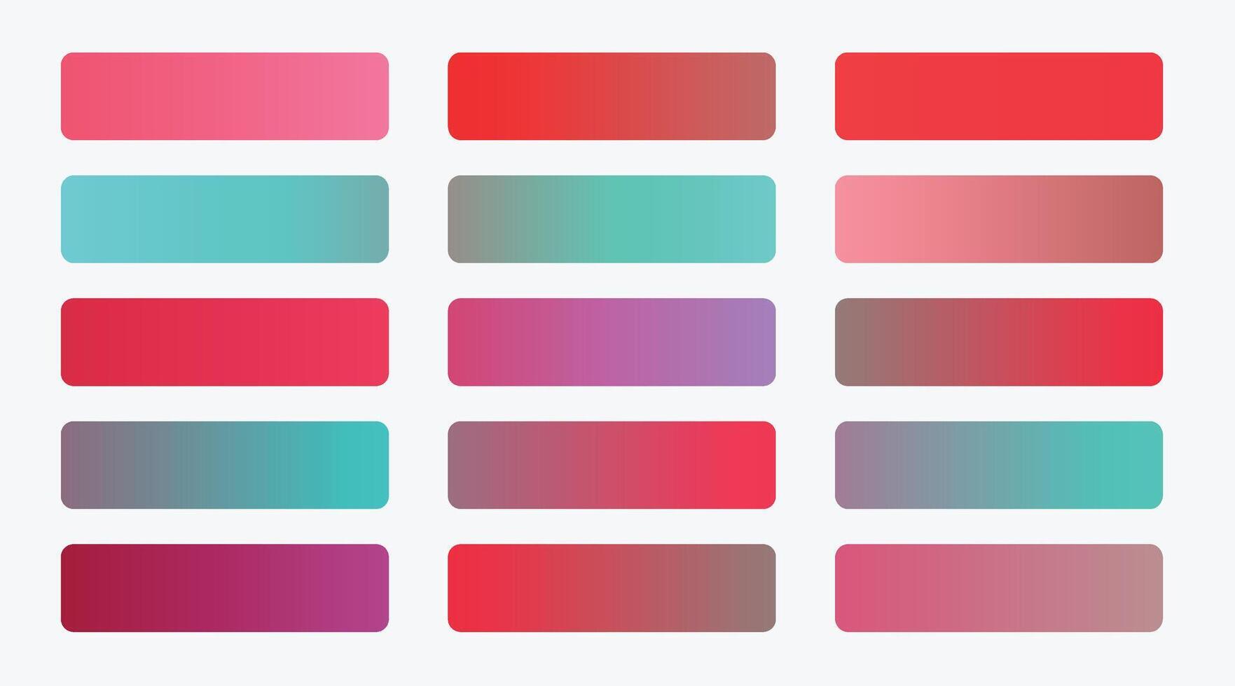 set of red color theme gradients vector illustration