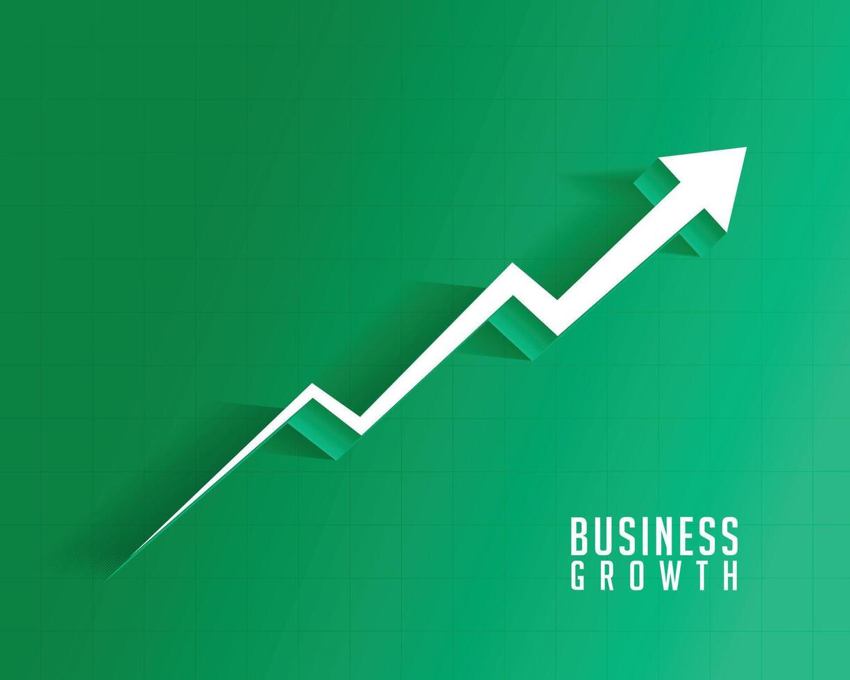 3d business growth arrow moving upward vector