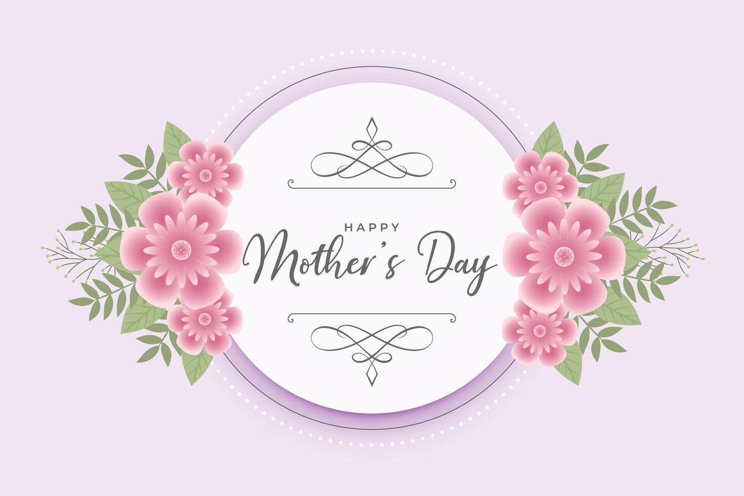 contento madres día flor deseos tarjeta diseño vector