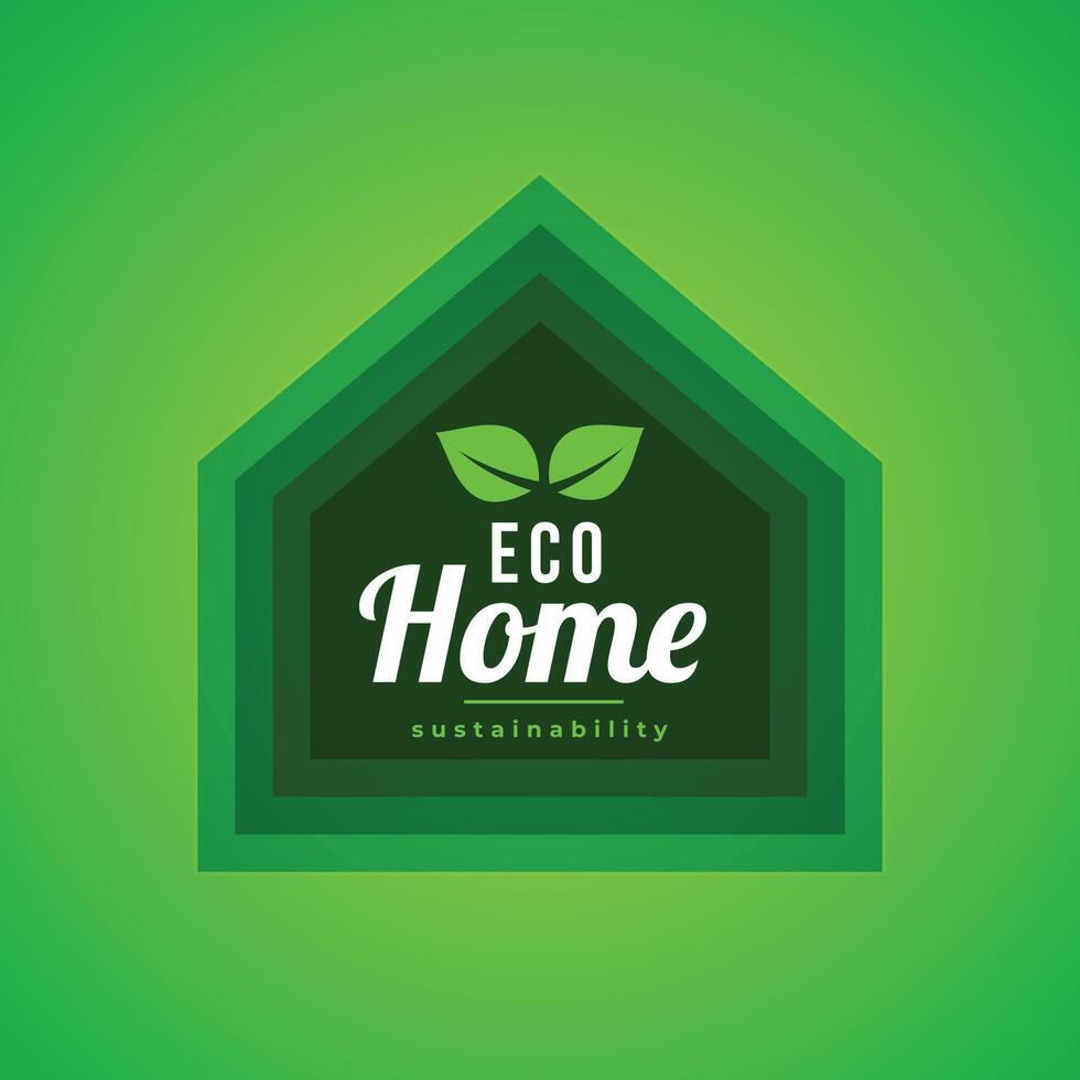 eco friendly green housing concept background with leaves design vector