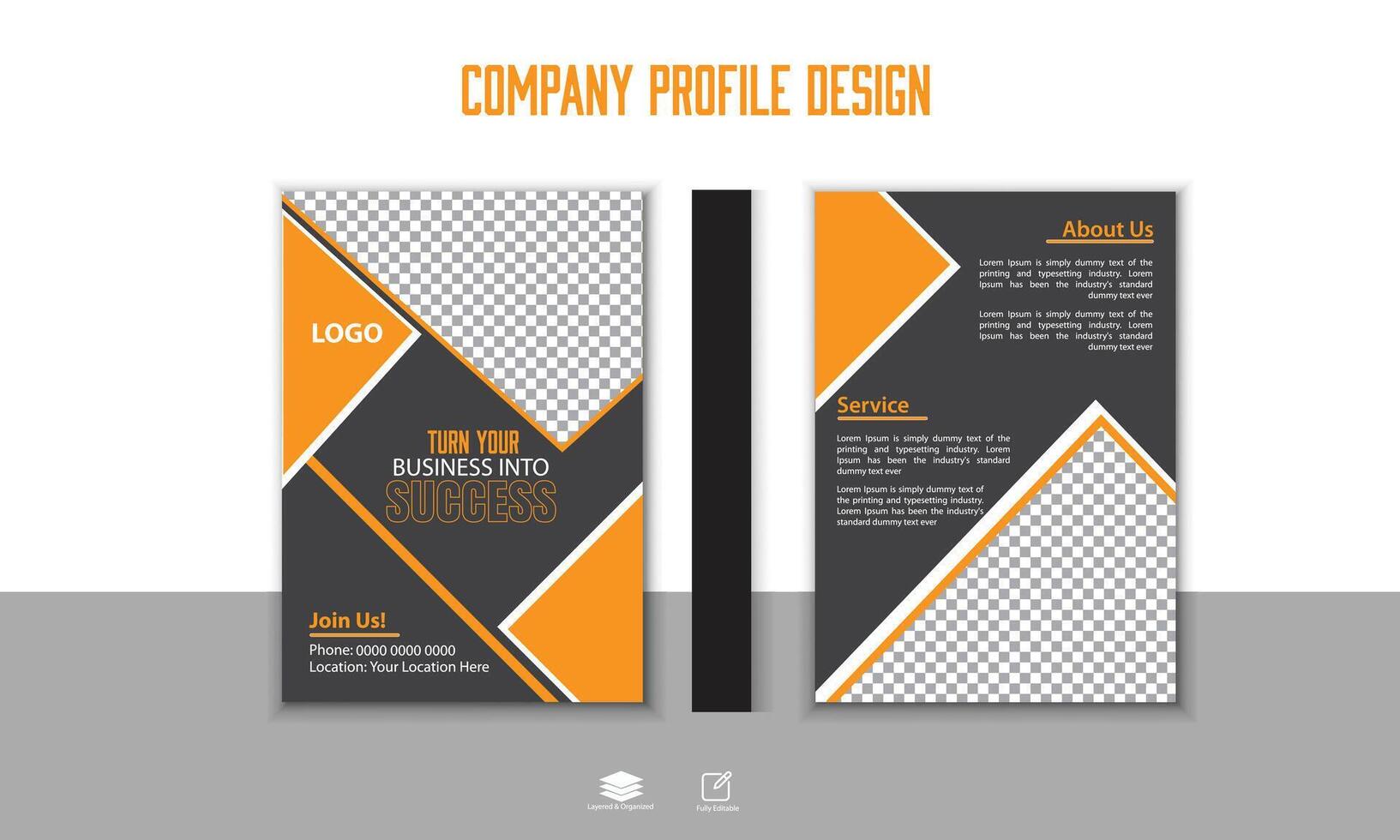 corporativo negocio sencillo norte empresa perfil folleto diseño impresión Listo archivo, completamente editable vector