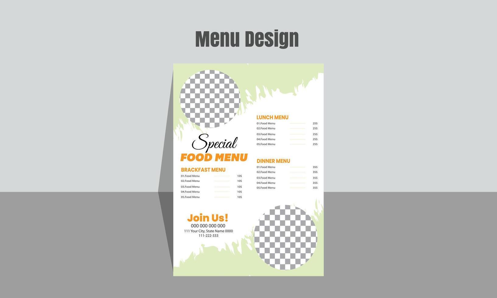 Restaurant food menu design template vector