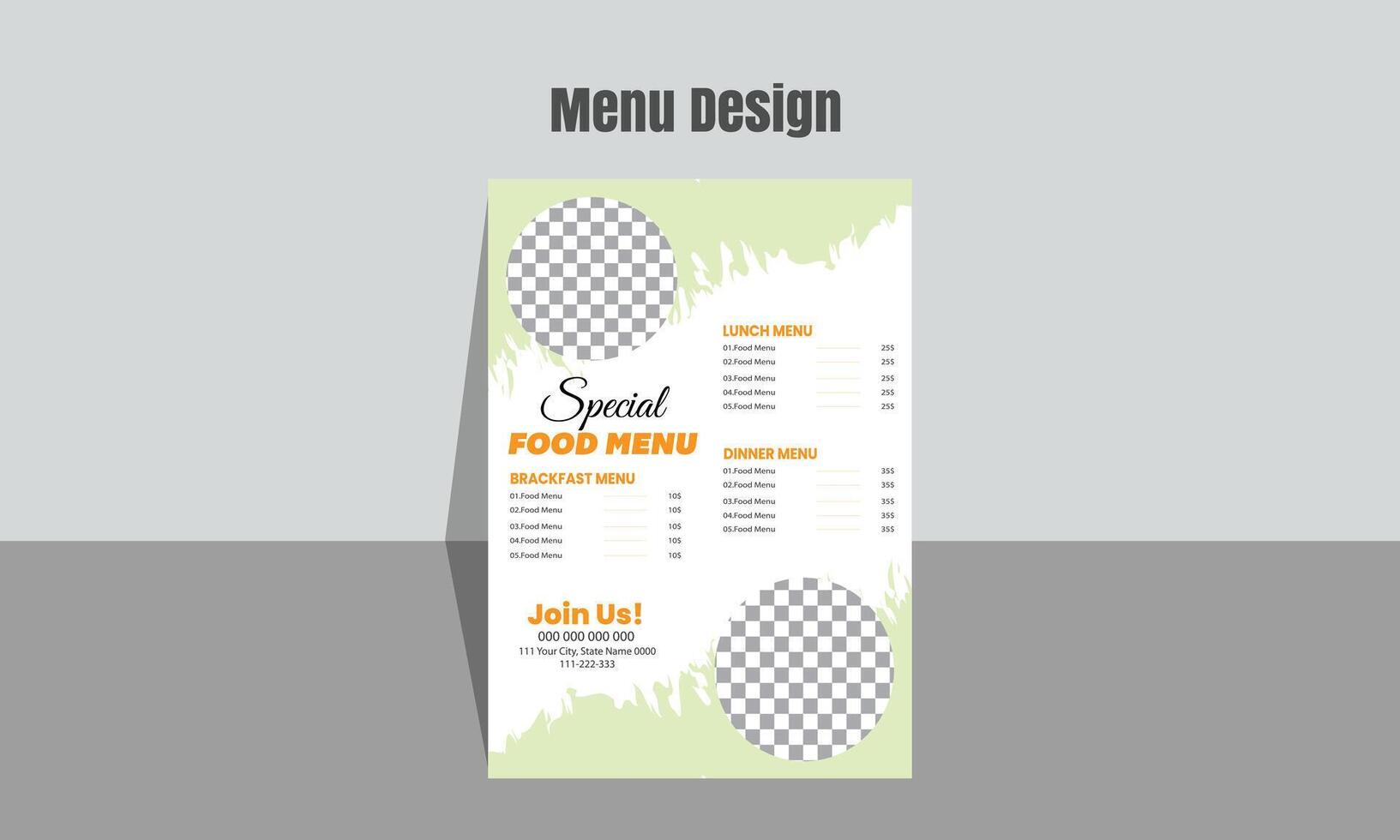 restaurante comida menú diseño modelo vector