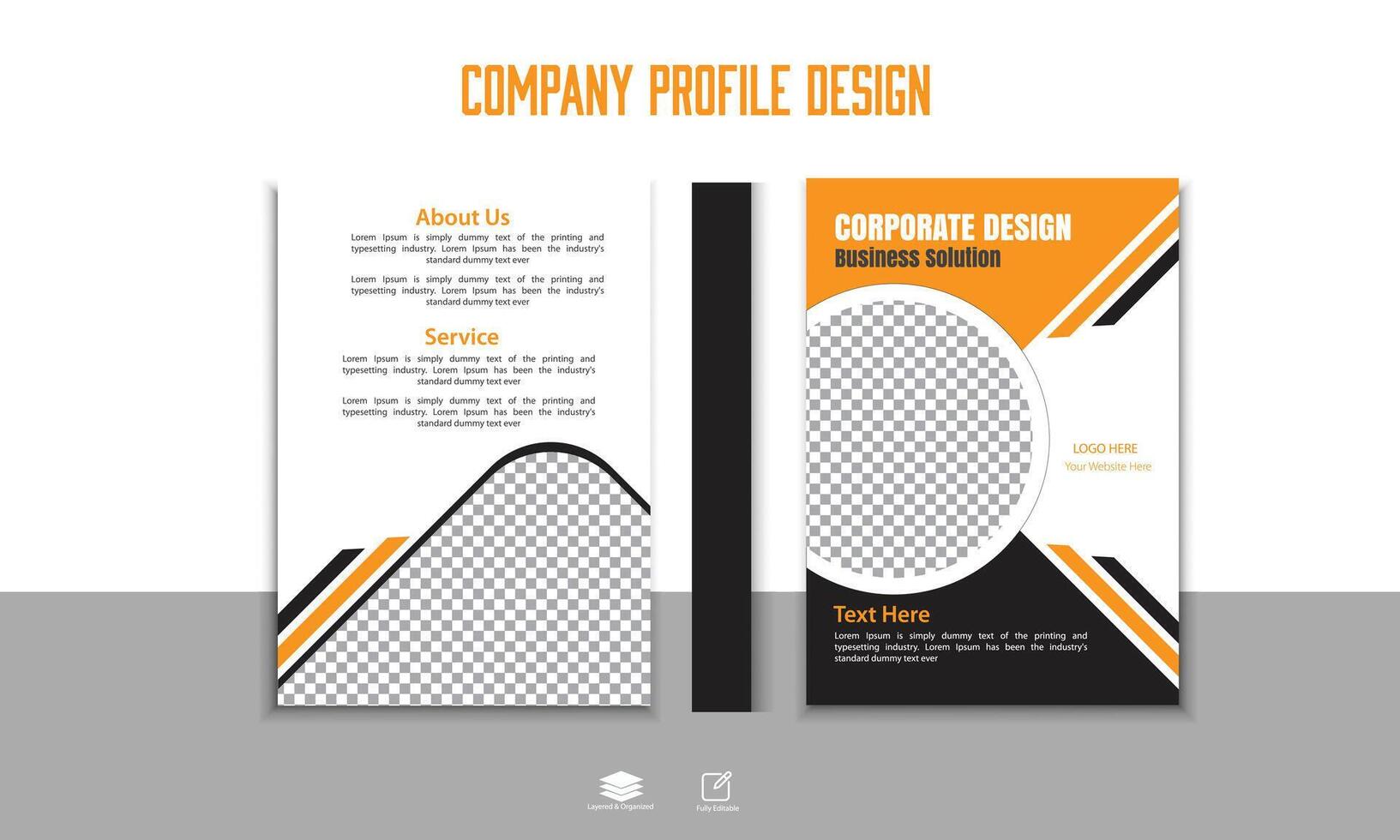 Corporate business presentation guide brochure template, Annual report design, A4 size. vector