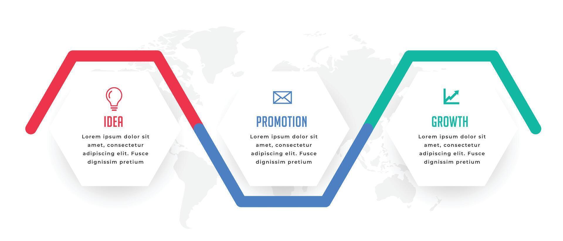 modern three step infographic sequence chart template desig vector