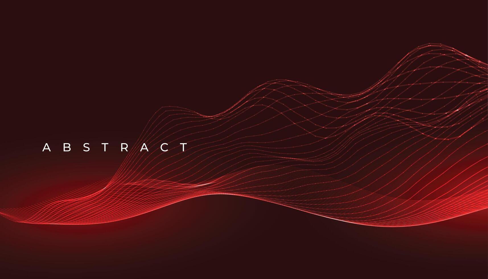 3d red glowing wave lines abstract background vector