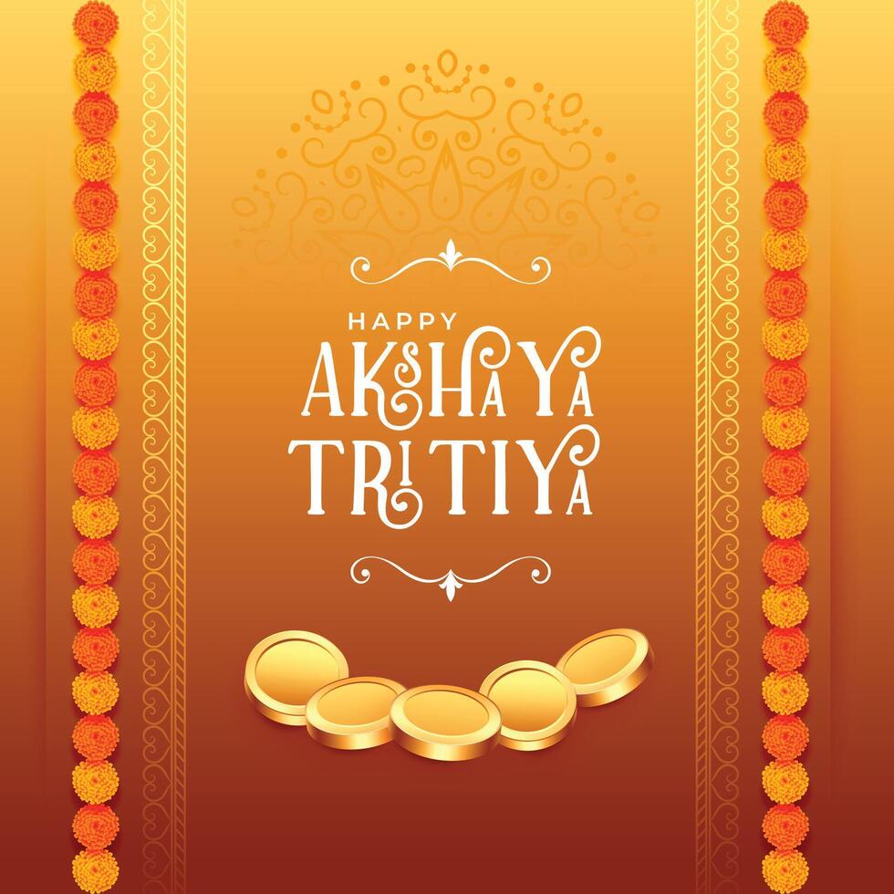 hindu akshaya tritiya festival pooja greeting design vector