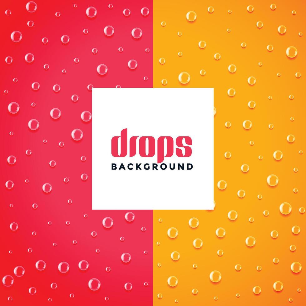 rain drops bubbles pattern on red and yellow background vector