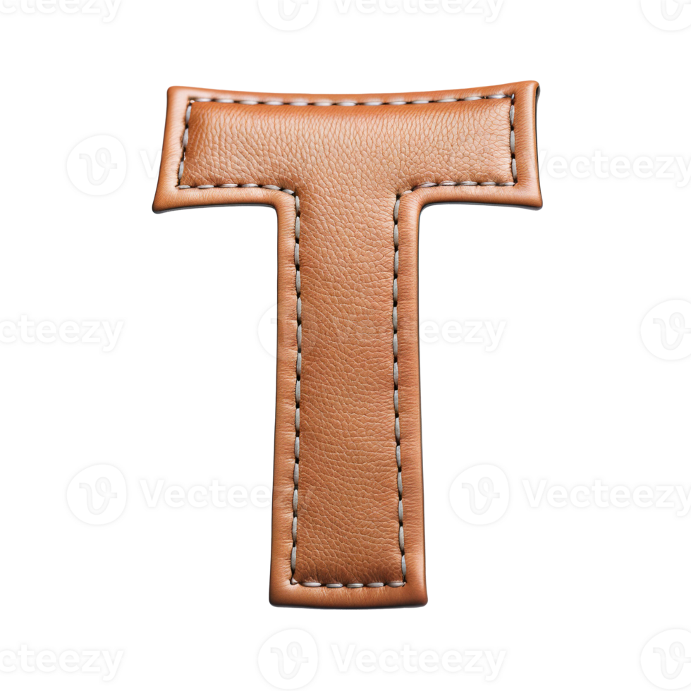 AI generated Leather alphabet on transparent background png