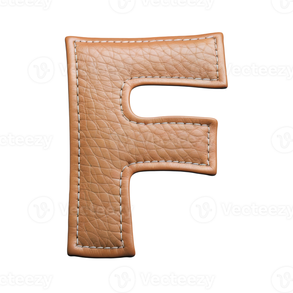 AI generated Leather alphabet on transparent background png