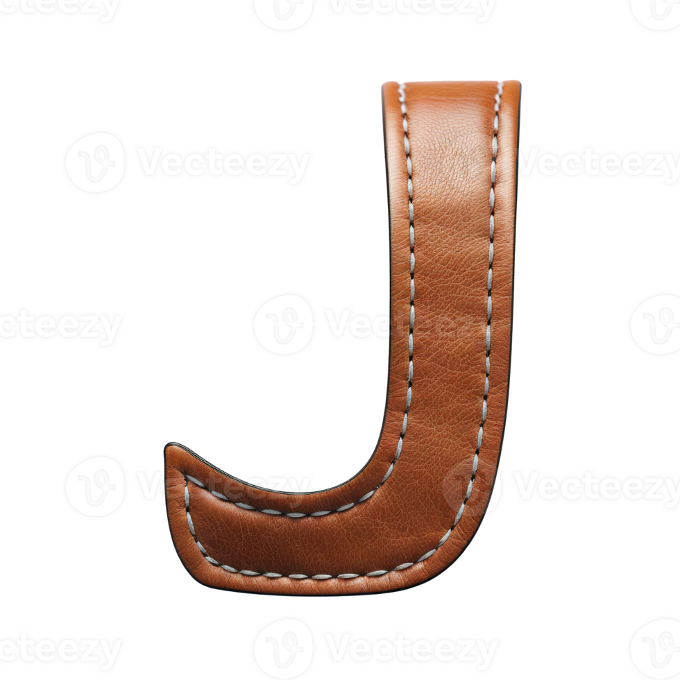 AI generated Leather alphabet on transparent background png