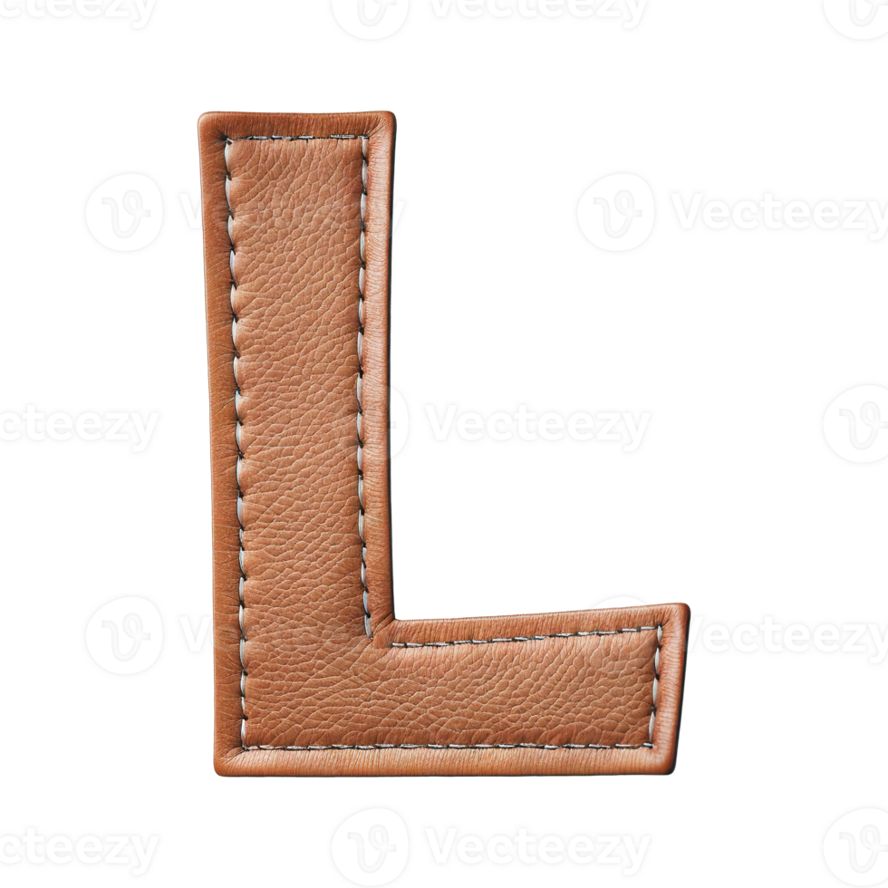 AI generated Leather alphabet on transparent background png