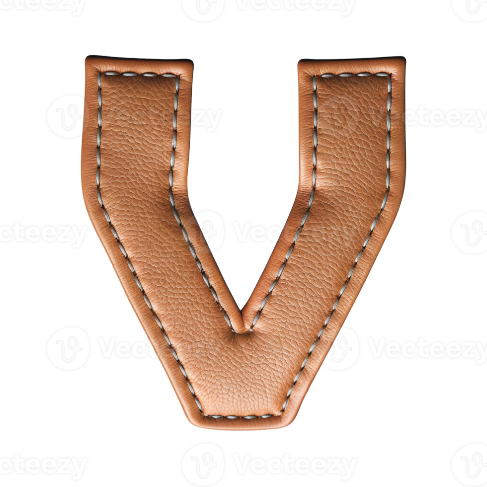AI generated Leather alphabet on transparent background png