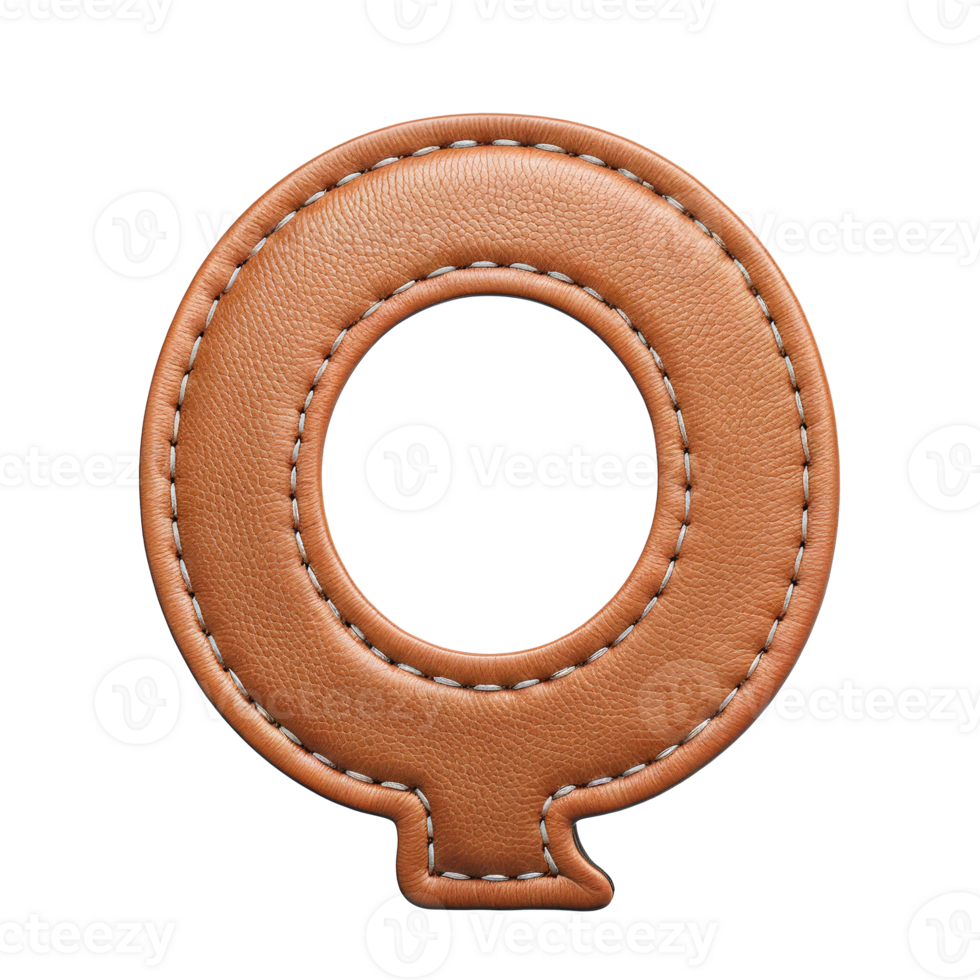 AI generated Leather alphabet on transparent background png