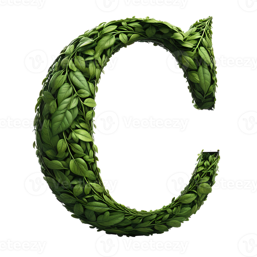 AI generated Alphabet made from leaves. png