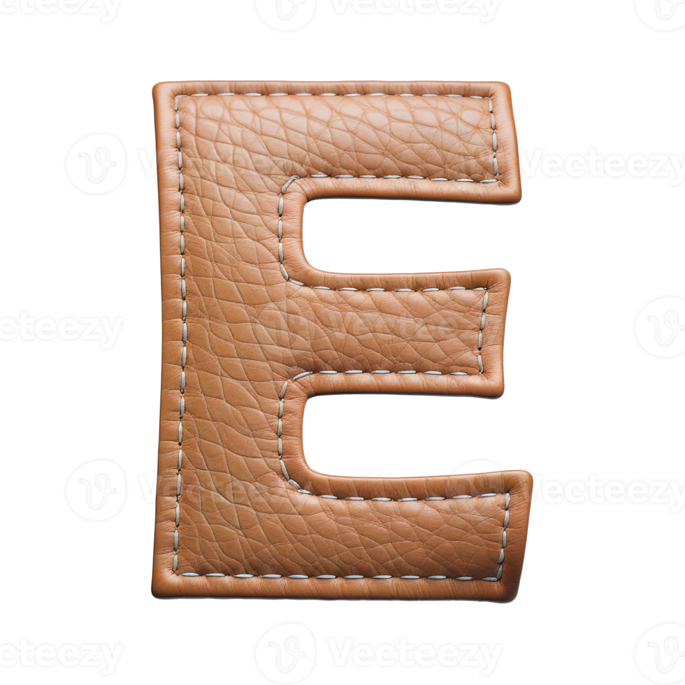 AI generated Leather alphabet on transparent background png