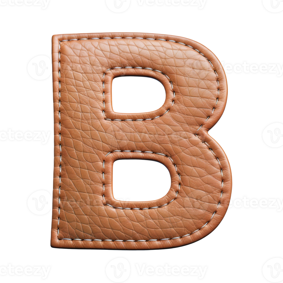 AI generated Leather alphabet on transparent background png