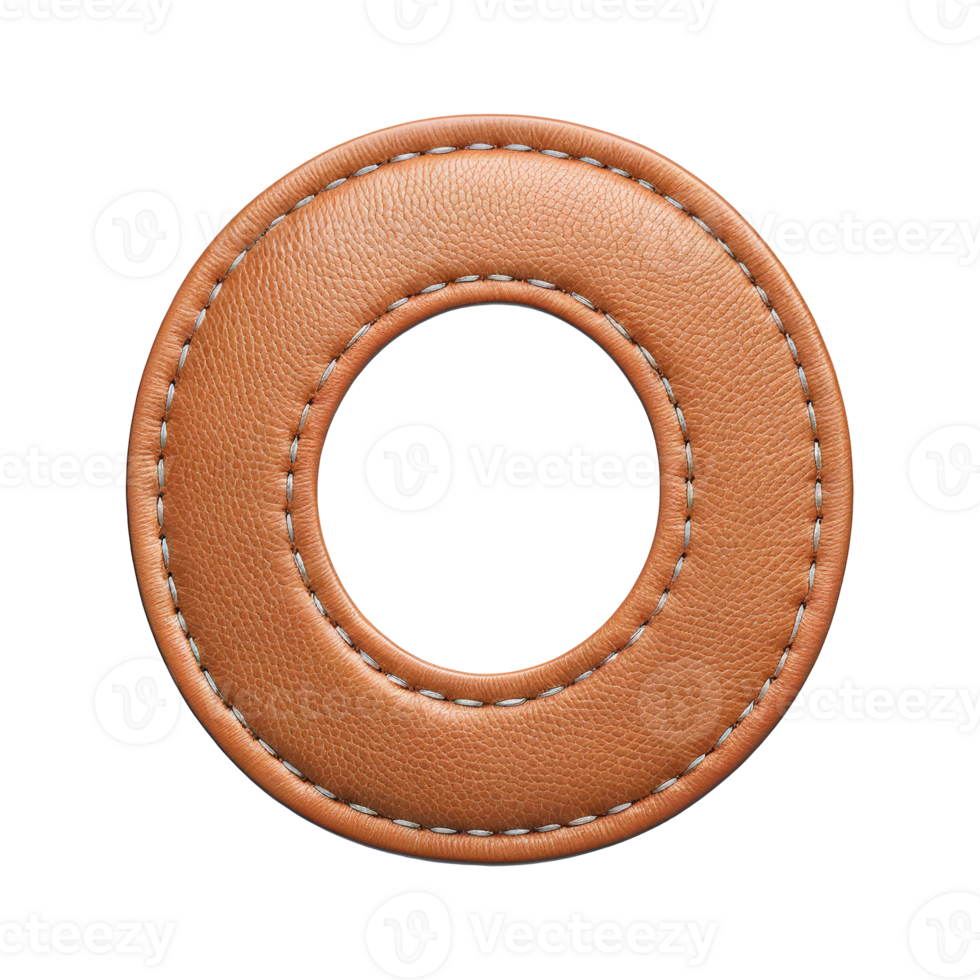 AI generated Leather alphabet on transparent background png