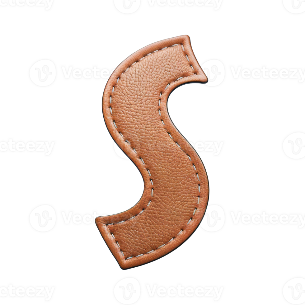 AI generated Leather alphabet on transparent background png