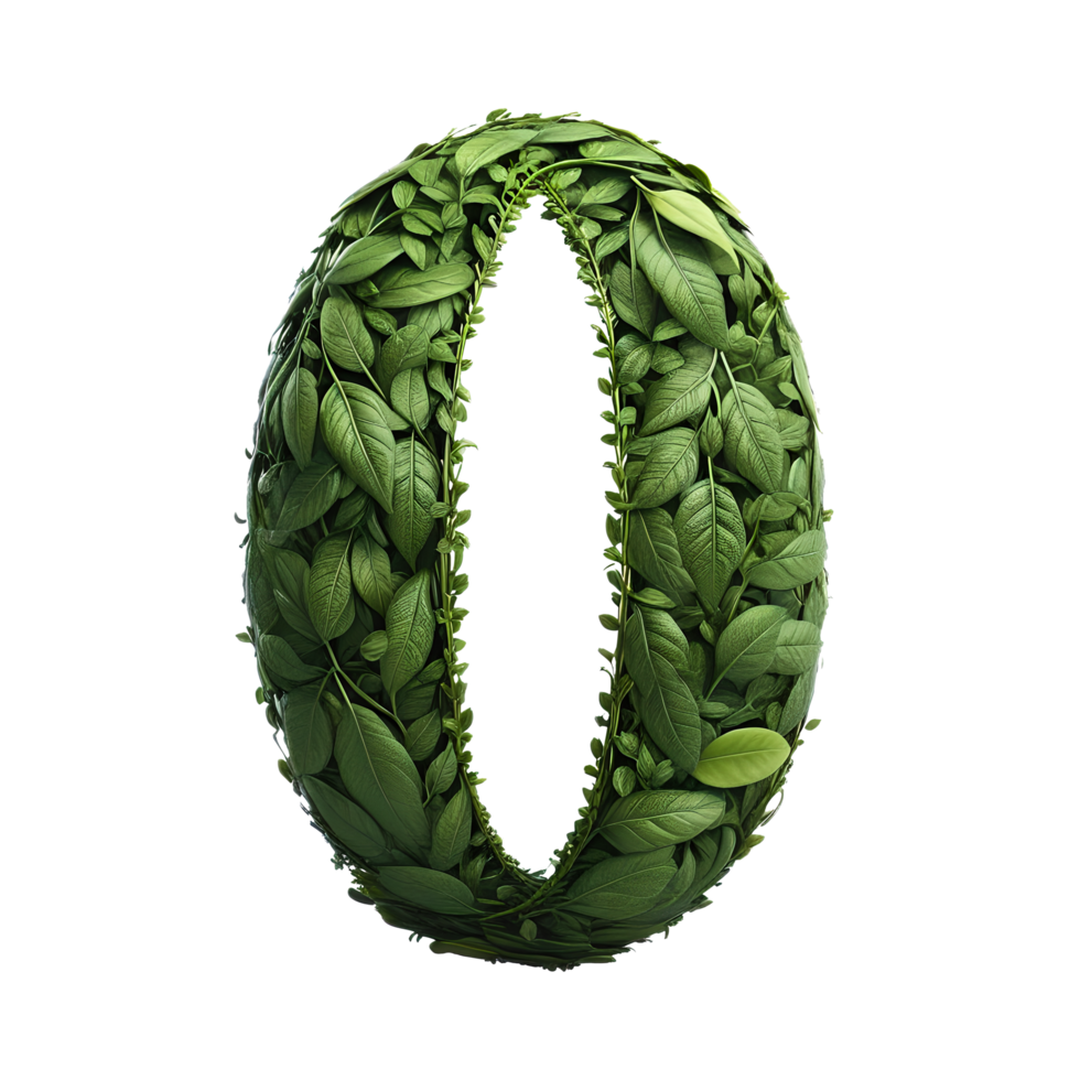 AI generated Alphabet made from leaves. png